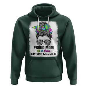 Rare Disease Day Shirts Hoodie Proud Mom Of A Rare Disease Warrior Rare Disease Awareness Zebra Messy Bun TS02 Dark Forest Green Printyourwear