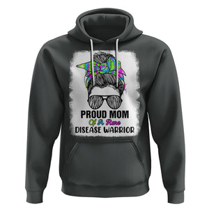 Rare Disease Day Shirts Hoodie Proud Mom Of A Rare Disease Warrior Rare Disease Awareness Zebra Messy Bun TS02 Dark Heather Printyourwear