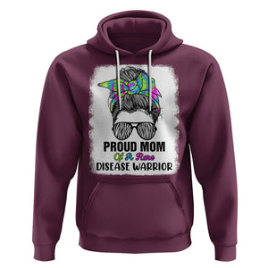 Rare Disease Day Shirts Hoodie Proud Mom Of A Rare Disease Warrior Rare Disease Awareness Zebra Messy Bun TS02 Maroon Printyourwear