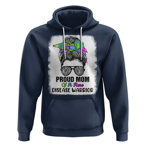 Rare Disease Day Shirts Hoodie Proud Mom Of A Rare Disease Warrior Rare Disease Awareness Zebra Messy Bun TS02 Navy Printyourwear