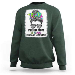 Rare Disease Day Shirts Sweatshirt Proud Mom Of A Rare Disease Warrior Rare Disease Awareness Zebra Messy Bun TS02 Dark Forest Green Printyourwear