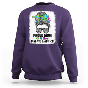 Rare Disease Day Shirts Sweatshirt Proud Mom Of A Rare Disease Warrior Rare Disease Awareness Zebra Messy Bun TS02 Purple Printyourwear