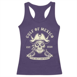 Gulf of Mexico Pirate Sugar Skull Racerback Tank Top Est 1550 Stay Salty And Resist TS02 Purple Print Your Wear