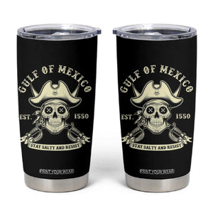 Gulf of Mexico Pirate Sugar Skull Tumbler Cup Est 1550 Stay Salty And Resist TS02 Black Print Your Wear