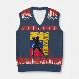 Venezuela Baseball Pride Vintage Flag V-Neck Knit Sweater Vest Venezuelan Sports Fan Gift for Latino Beisbol Lovers TS02 Navy Red Print Your Wear