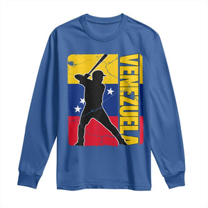 Venezuela Baseball Pride Vintage Flag Long Sleeve Shirt Venezuelan Sports Fan Gift for Latino Beisbol Lovers TS02 Royal Blue Print Your Wear