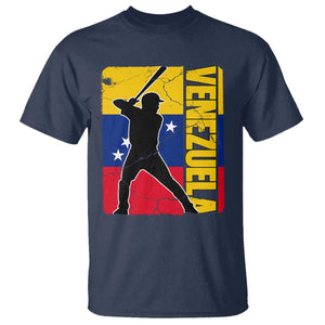 Venezuela Baseball Pride Vintage Flag T Shirt - Venezuelan Sports Fan Gift for Latino Beisbol Lovers TS02 Navy Print Your Wear