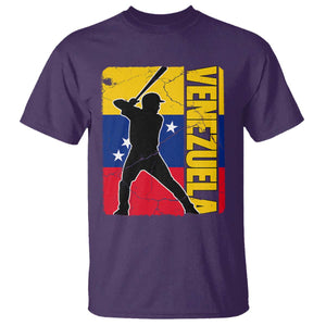 Venezuela Baseball Pride Vintage Flag T Shirt - Venezuelan Sports Fan Gift for Latino Beisbol Lovers TS02 Purple Print Your Wear