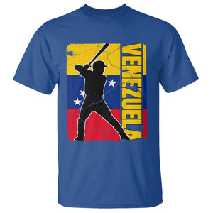 Venezuela Baseball Pride Vintage Flag T Shirt - Venezuelan Sports Fan Gift for Latino Beisbol Lovers TS02 Royal Blue Print Your Wear