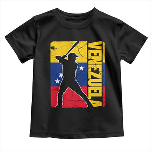 Venezuela Baseball Pride Vintage Flag Toddler T Shirt Venezuelan Sports Fan Gift for Latino Beisbol Lovers TS02 Black Print Your Wear