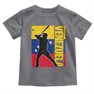 Venezuela Baseball Pride Vintage Flag Toddler T Shirt Venezuelan Sports Fan Gift for Latino Beisbol Lovers TS02 Charcoal Print Your Wear