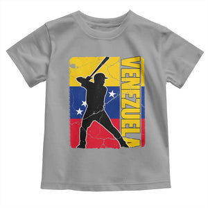 Venezuela Baseball Pride Vintage Flag Toddler T Shirt Venezuelan Sports Fan Gift for Latino Beisbol Lovers TS02 Sport Gray Print Your Wear
