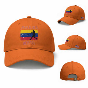 Venezuela Beisbol Flag Baseball Cap Venezuelan Baseball Pride Latino Sports Fans TS02 Baseball Cap Universal Fit Orange Print Your Wear