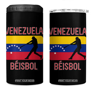 Venezuela Beisbol Flag 4 in 1 Can Cooler Tumbler Venezuelan Baseball Pride Latino Sports Fans TS02 One Size: 16 oz Black Print Your Wear