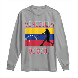 Venezuela Beisbol Flag Long Sleeve Shirt Venezuelan Baseball Pride Latino Sports Fans TS02 Sport Gray Print Your Wear