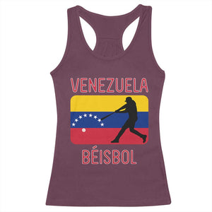 Venezuela Beisbol Flag Racerback Tank Top Venezuelan Baseball Pride Latino Sports Fans TS02 Maroon Print Your Wear