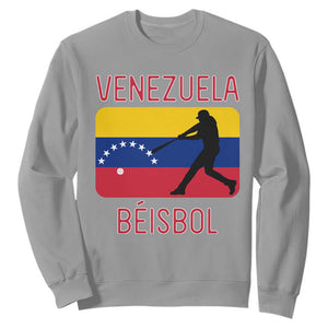 Venezuela Beisbol Flag Sweatshirt Venezuelan Baseball Pride Latino Sports Fans TS02 Sport Gray Print Your Wear