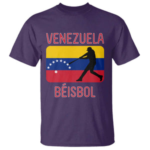 Venezuela Beisbol Flag T Shirt Venezuelan Baseball Pride Latino Sports Fans TS02 Purple Print Your Wear