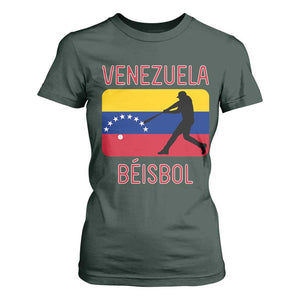 Venezuela Beisbol Flag T Shirt For Women Venezuelan Baseball Pride Latino Sports Fans TS02 Dark Forest Green Print Your Wear