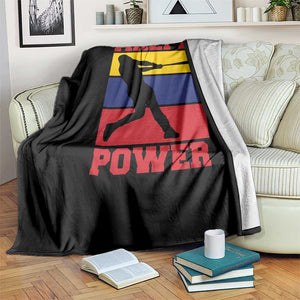 Arepa Power Venezuela Baseball Flag Throw Blanket Funny Venezuelan Pride Gift for Beisbol Lovers TS02 Print Your Wear