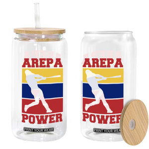 Arepa Power Venezuela Baseball Flag Glass Can Funny Venezuelan Pride Gift for Beisbol Lovers TS02 Print Your Wear