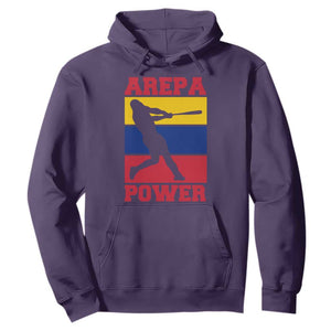 Arepa Power Venezuela Baseball Flag Hoodie Funny Venezuelan Pride Gift for Beisbol Lovers TS02 Purple Print Your Wear