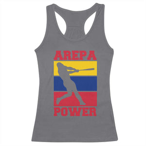 Arepa Power Venezuela Baseball Flag Racerback Tank Top Funny Venezuelan Pride Gift for Beisbol Lovers TS02 Charcoal Print Your Wear