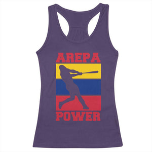 Arepa Power Venezuela Baseball Flag Racerback Tank Top Funny Venezuelan Pride Gift for Beisbol Lovers TS02 Purple Print Your Wear