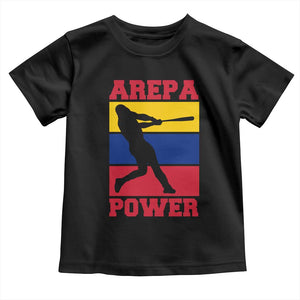 Arepa Power Venezuela Baseball Flag Toddler T Shirt Funny Venezuelan Pride Gift for Beisbol Lovers TS02 Black Print Your Wear