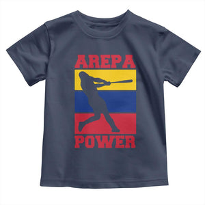 Arepa Power Venezuela Baseball Flag Toddler T Shirt Funny Venezuelan Pride Gift for Beisbol Lovers TS02 Navy Print Your Wear
