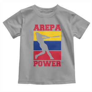 Arepa Power Venezuela Baseball Flag Toddler T Shirt Funny Venezuelan Pride Gift for Beisbol Lovers TS02 Sport Gray Print Your Wear