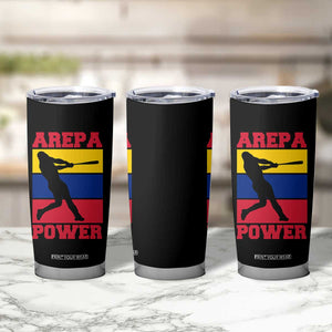 Arepa Power Venezuela Baseball Flag Tumbler Cup Funny Venezuelan Pride Gift for Beisbol Lovers TS02 Print Your Wear