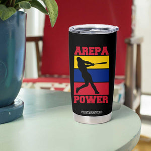 Arepa Power Venezuela Baseball Flag Tumbler Cup Funny Venezuelan Pride Gift for Beisbol Lovers TS02 Print Your Wear