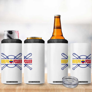 Arepa Power Baseball Crossed Bats 4 in 1 Can Cooler Tumbler Funny Venezuelan Pride Gift for Latino Sports Fans TS02 Print Your Wear