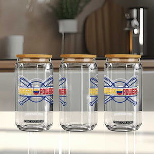 Arepa Power Baseball Crossed Bats Glass Can Funny Venezuelan Pride Gift for Latino Sports Fans TS02 Print Your Wear