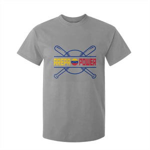 Arepa Power Baseball Crossed Bats T Shirt For Kid Funny Venezuelan Pride Gift for Latino Sports Fans TS02 Sport Gray Print Your Wear