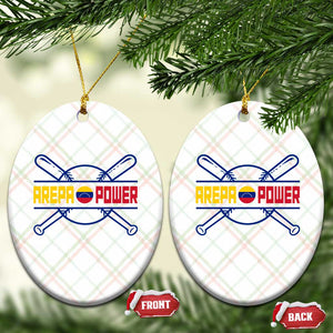 Arepa Power Baseball Crossed Bats Ceramic Ornament Funny Venezuelan Pride Gift for Latino Sports Fans TS02 Print Your Wear