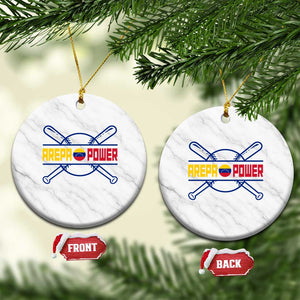 Arepa Power Baseball Crossed Bats Ceramic Ornament Funny Venezuelan Pride Gift for Latino Sports Fans TS02 1pc White Marble Print Your Wear