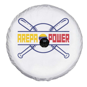 Arepa Power Baseball Crossed Bats Spare Tire Cover Funny Venezuelan Pride Gift for Latino Sports Fans TS02 Print Your Wear