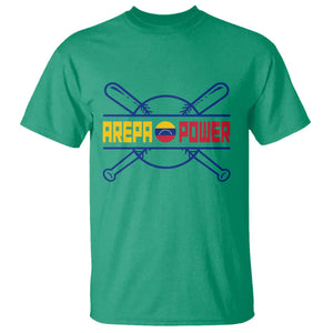 Arepa Power Baseball Crossed Bats T Shirt Funny Venezuelan Pride Gift for Latino Sports Fans TS02 Irish Green Print Your Wear