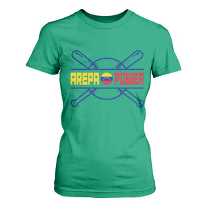 Arepa Power Baseball Crossed Bats T Shirt For Women Funny Venezuelan Pride Gift for Latino Sports Fans TS02 Irish Green Print Your Wear