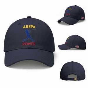 Arepa Power Baseball Batter Silhouette Baseball Cap Venezuelan Pride Beisbol for Baseball Fans TS02 Baseball Cap Universal Fit Navy Print Your Wear