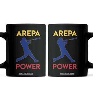 Arepa Power Baseball Batter Silhouette Coffee Mug Venezuelan Pride Beisbol for Baseball Fans TS02 Black Print Your Wear