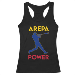 Arepa Power Baseball Batter Silhouette Racerback Tank Top Venezuelan Pride Beisbol for Baseball Fans TS02 Black Print Your Wear