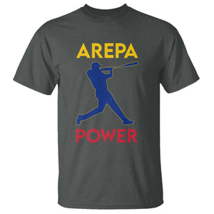 Arepa Power Baseball Batter Silhouette T Shirt Venezuelan Pride Beisbol for Baseball Fans TS02 Dark Heather Print Your Wear