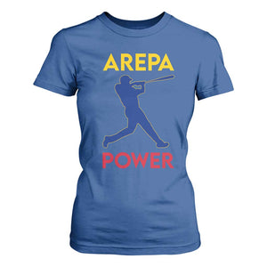 Arepa Power Baseball Batter Silhouette T Shirt For Women Venezuelan Pride Beisbol for Baseball Fans TS02 Royal Blue Print Your Wear