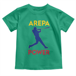 Arepa Power Baseball Batter Silhouette Toddler T Shirt Venezuelan Pride Beisbol for Baseball Fans TS02 Irish Green Print Your Wear