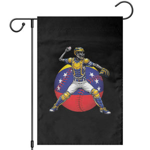 Venezuela Baseball Pitcher Skeleton Garden Flag Venezuelan Flag Venezuela Pride Sports Fans TS02 Black Print Your Wear