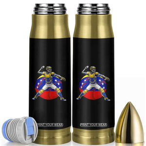 Venezuela Baseball Pitcher Skeleton Bullet Tumbler Venezuelan Flag Venezuela Pride Sports Fans TS02 Black Print Your Wear