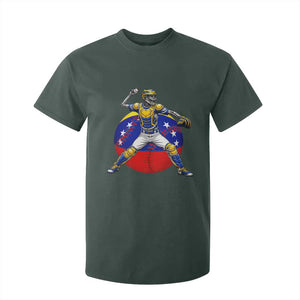 Venezuela Baseball Pitcher Skeleton T Shirt For Kid Venezuelan Flag Venezuela Pride Sports Fans TS02 Dark Forest Green Print Your Wear
